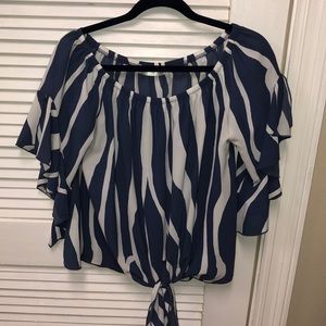 Off the shoulder striped top!